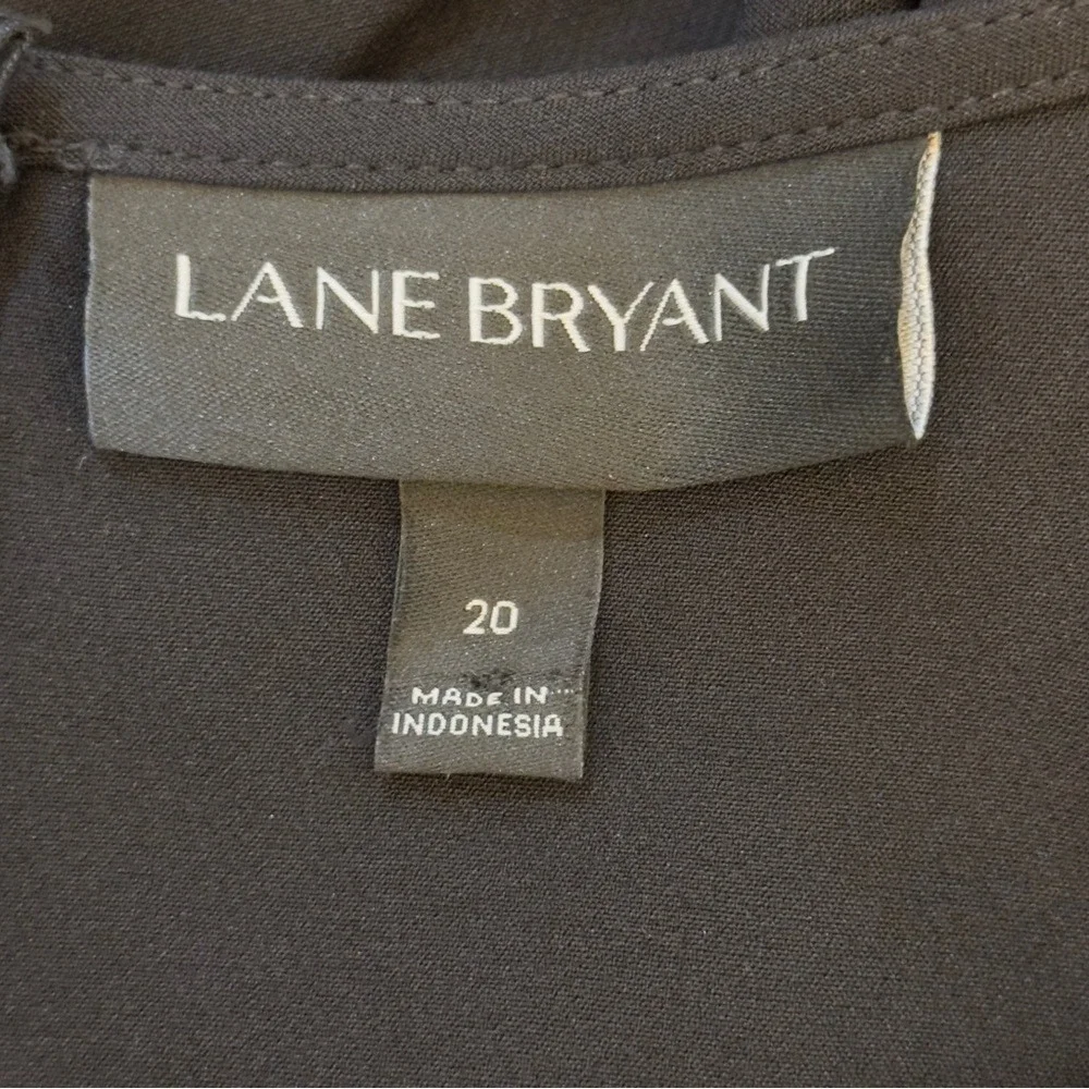 Lane Bryant Black High-Low Midi Dress Plus Size 20 Short Sleeve Tie Waist 584877